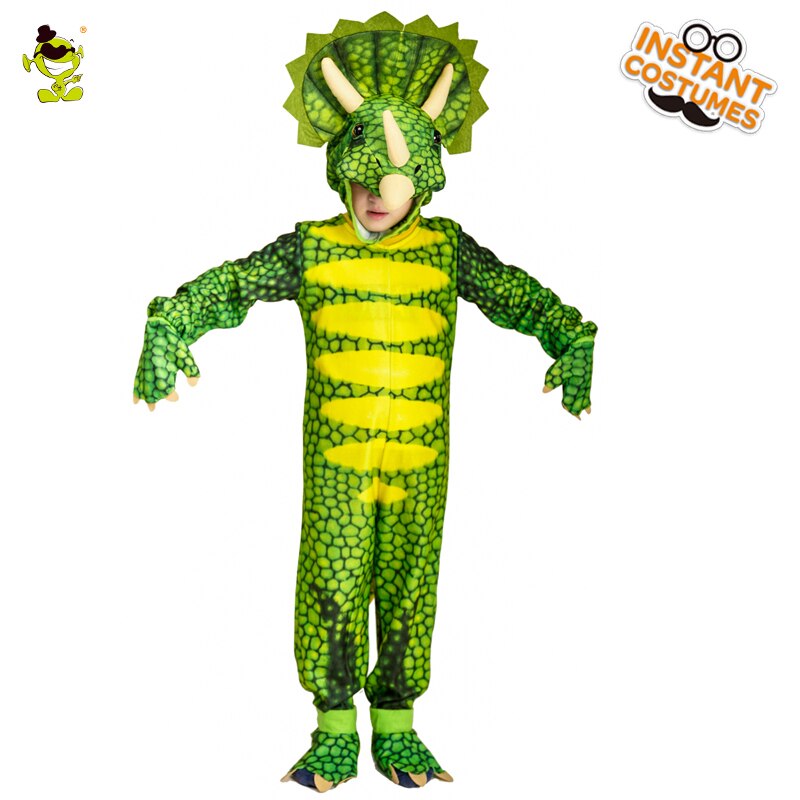 Combinaison-Triceratops-pour-enfants-Costume-Cosplay-couleur-verte-v-tements-de-dinosaure-robe-fantaisie-de-no-1