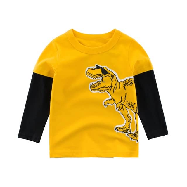 T-shirt T-rex jaune