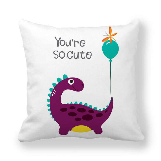 Coussin dinosaure violet