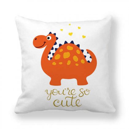 Housse De Coussin Dinosaure T-Rex - 45x45cm, Polyester, Fermeture éclair Invisible - 14