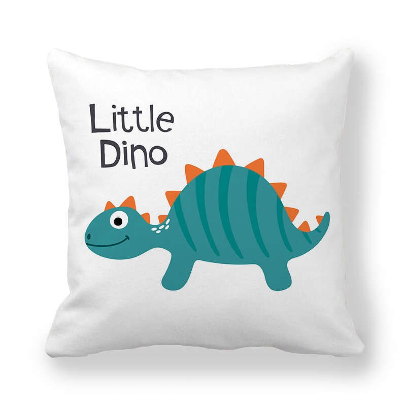 Housses De Coussin Dinosaure 33x45 Cm - Lot De 2, Velours, Imprimé Plantes Tropicales, Déco Chambre Enfant - 4
