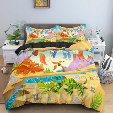parure de lit dino imprimé