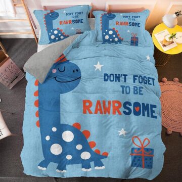 housse de couette jurassic world bleue