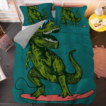 parure de lit 2 personnes dinosaure